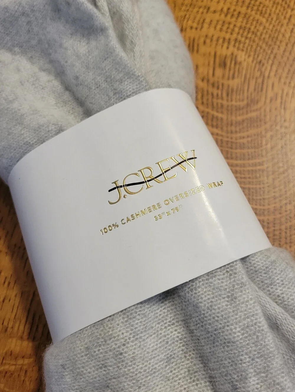 J. Crew 100% Cashmere Oversized Wrap - Light heather grey